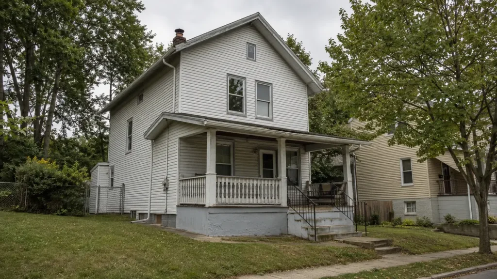 Older Pittsburgh-area house with a small front porch